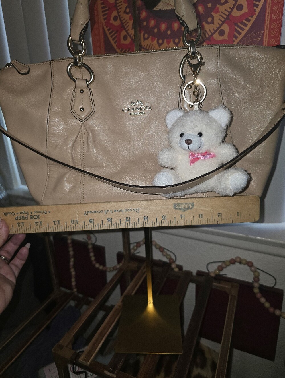 Coach Beige Collette Leather Satchel - Picture 11 of 12